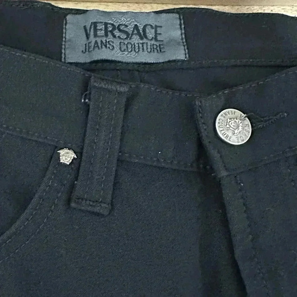 VINTAGE VERSACE JEANS COUTURE BLACK PANTS SIZE 24” EUC ***STUNNING*** - Picture 4 of 9
